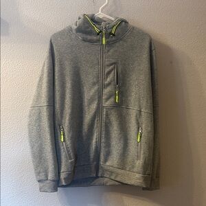 No Brand Gray Hoodie with Neon Accents